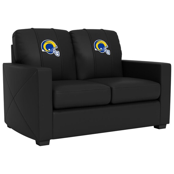 Dreamseat Silver Loveseat with Los Angeles Rams Helmet Logo - XZ7759003LSCDBK-PSNFL20082