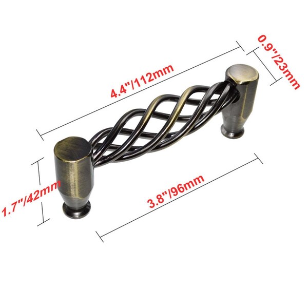 Utopia Alley 3.8 in. Center to Center Aire Cabinet Pull, Antique Brass, 10PK - HW257PLAB021-10