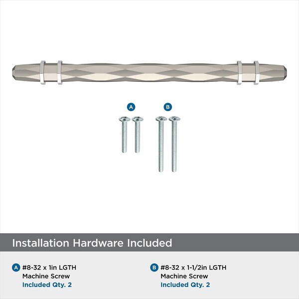 Amerock London 6-5/16 in 160 mm Center-to-Center Satin Nickel/Polished Chrome Cabinet Pull - BP36650G1026