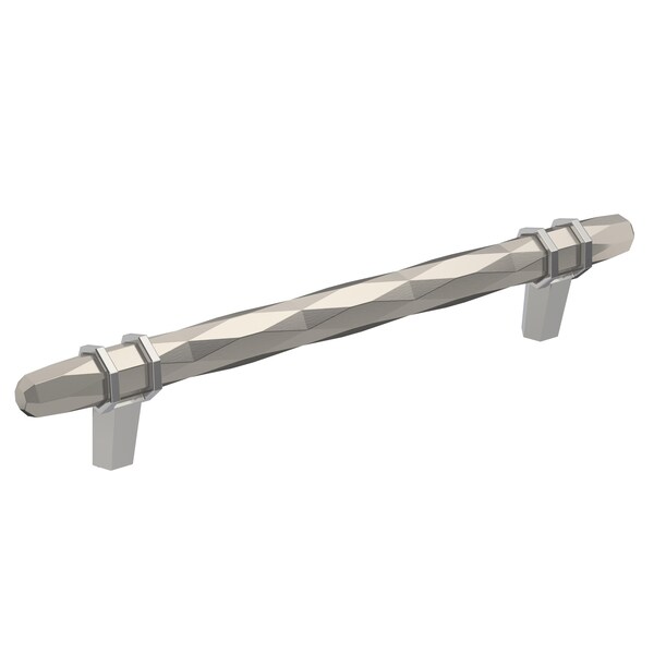 Amerock London 6-5/16 in 160 mm Center-to-Center Satin Nickel/Polished Chrome Cabinet Pull - BP36650G1026