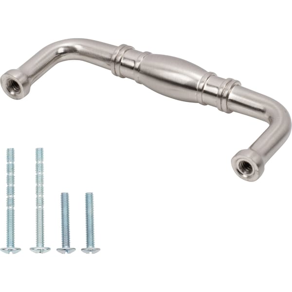 Designperfect 3'' Center-to-Center Handle Pull, Brushed Satin Nickel, 10PK - DPA10R572SNB