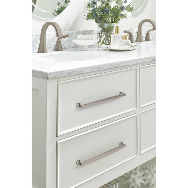 Amerock Stature 12-5/8 inch 320mm Center-to-Center Satin Nickel Cabinet Pull - BP37401G10