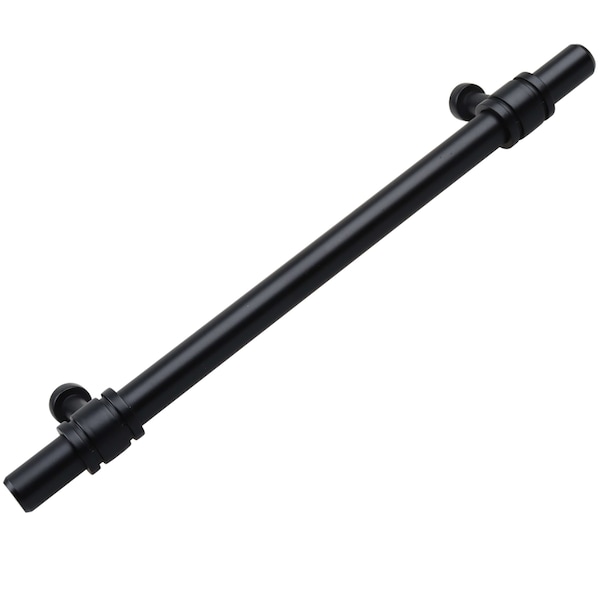 Gliderite Hardware 6-1/4 in. Center to Center Matte Black Barrel Ring Bar Pull - 4340-160-MB, 5PK - 4340-160-MB-5