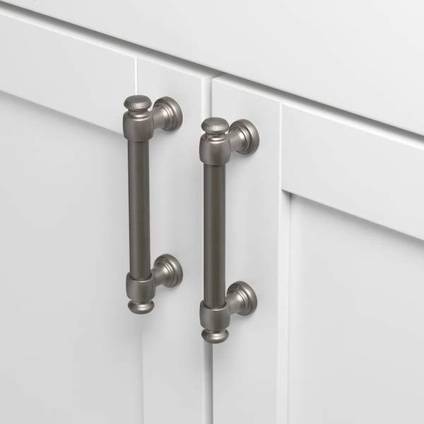 Gliderite Hardware 3-3/4 in. Center to Center Graphite Gray Classic Euro Bar Pull - 4361-96-GPH, 5PK - 4361-96-GPH-5