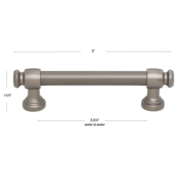 Gliderite Hardware 3-3/4 in. Center to Center Graphite Gray Classic Euro Bar Pull - 4361-96-GPH, 5PK - 4361-96-GPH-5