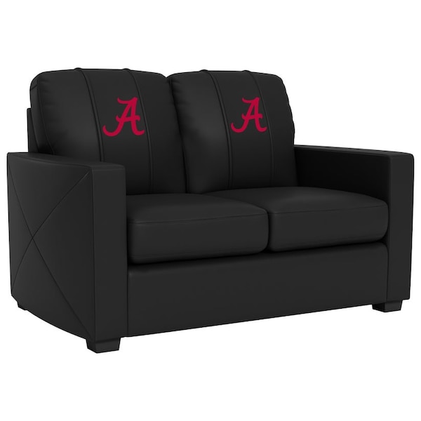 Dreamseat Silver Loveseat with Alabama Crimson Tide Red A Logo - XZ7759003LSCDBK-PSCOL12071