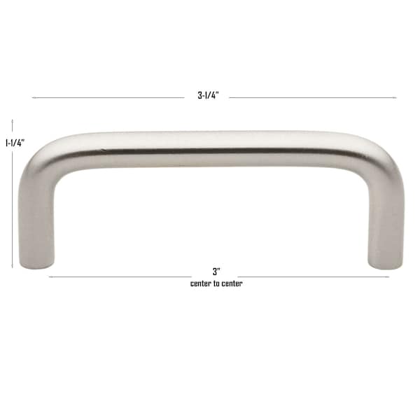 Gliderite Hardware 3 in. Center to Center Solid Steel Wire Pull - 5101-SS, 5PK - 5101-SS-5