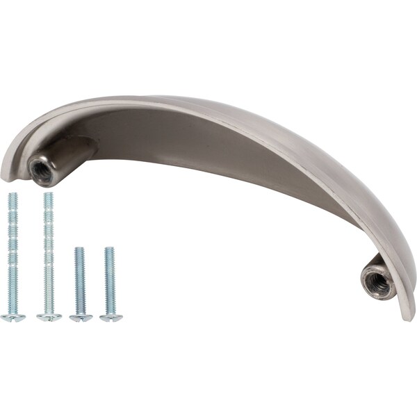 Designperfect 3'' Center-to-Center Cup Pull, Brushed Satin Nickel - DPA-C632SNB
