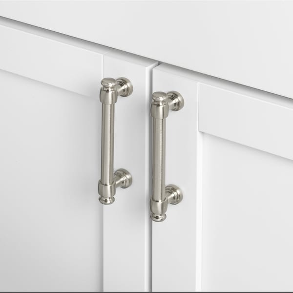Gliderite Hardware 3-3/4 in. Center to Center Satin Nickel Classic Euro Bar Pull - 4361-96-SN, 10PK - 4361-96-SN-10