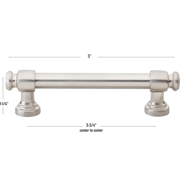 Gliderite Hardware 3-3/4 in. Center to Center Satin Nickel Classic Euro Bar Pull - 4361-96-SN, 10PK - 4361-96-SN-10