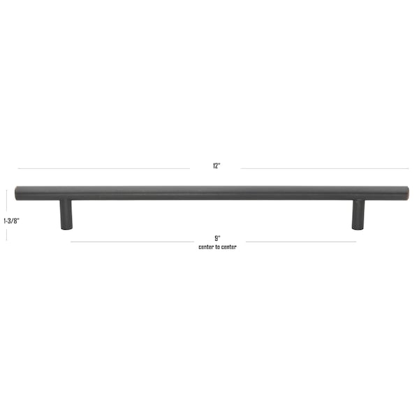 Gliderite Hardware 9 in. Center to Center Oil Rubbed Bronze Solid Steel Bar Pull - 5012-228-ORB, 5PK - 5012-228-ORB-5