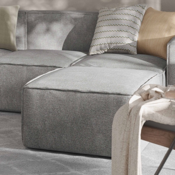 Flash Furniture Bridgetown Luxury Modular Sectional Sofa, Ottoman Seat, Gray - IS-IT2231-OT-GRY-GG