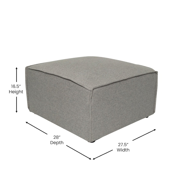 Flash Furniture Bridgetown Luxury Modular Sectional Sofa, Ottoman Seat, Gray - IS-IT2231-OT-GRY-GG