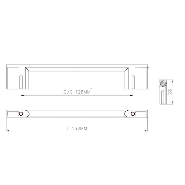 Richelieu 5 1/16 in (128 mm) Center-to-Center Brushed Nickel Contemporary Cabinet Pull - BP8160128195
