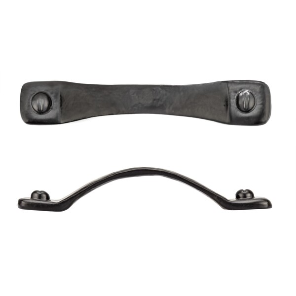 Richelieu 5 1/16 in (128 mm) Center-to-Center Matte Black Traditional Forged Iron Cabinet Pull Sheffield - BP9464128900