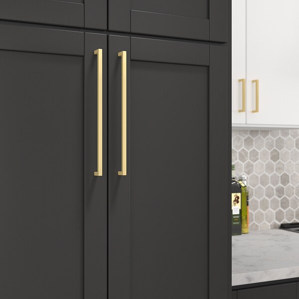 Richelieu Lambton Collection 12 5/8-inch (320 mm) Satin Brass Modern Rectangular Cabinet Pull - BP873320160