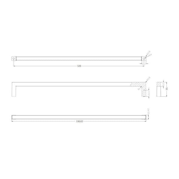 Richelieu Lambton Collection 12 5/8-inch (320 mm) Satin Brass Modern Rectangular Cabinet Pull - BP873320160