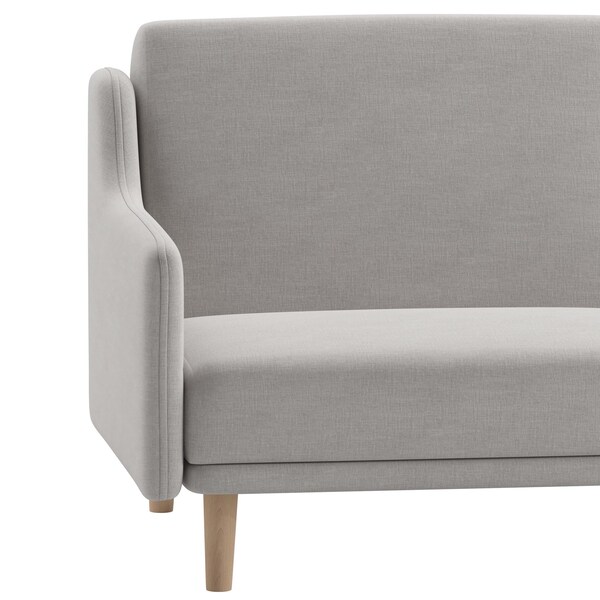 Flash Furniture Gray Faux Linen Split Back Futon Sofa-Wooden Legs - HC-1035-GY-GG