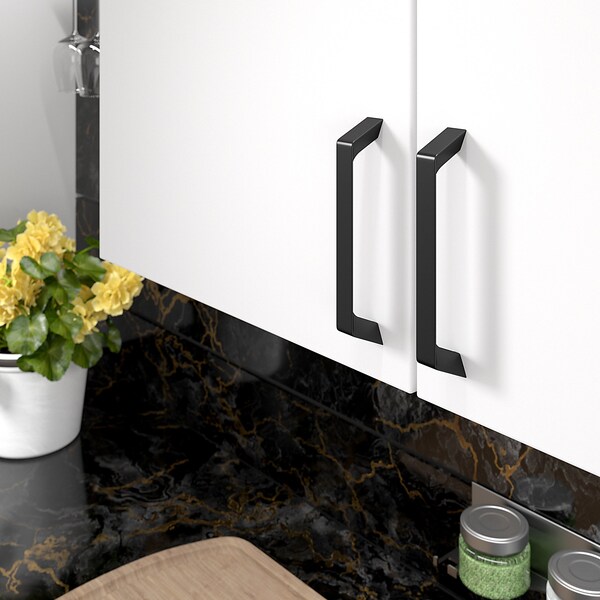 Richelieu 5 1/16 in (128 mm) Center-to-Center Matte Black Contemporary Cabinet Pull - BP7348128900