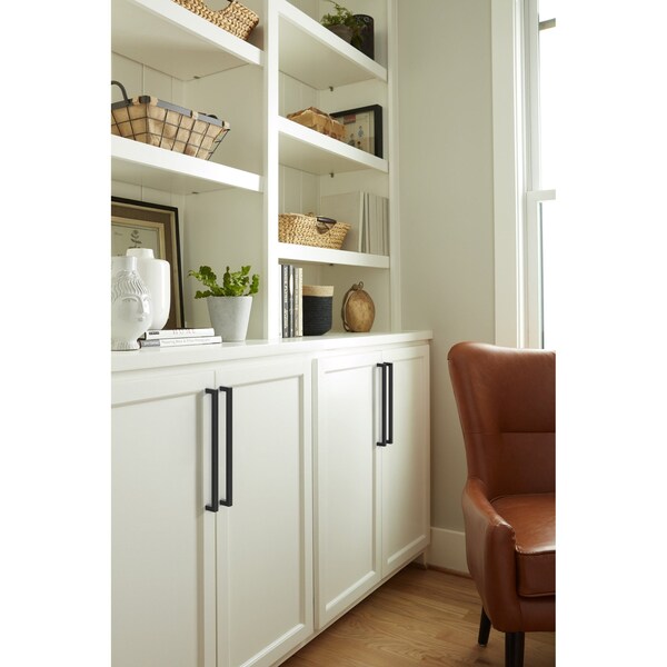 Amerock Monument 10-1/16 inch 256mm Center-to-Center Matte Black Cabinet Pull - BP36910FB