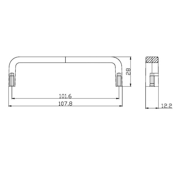 Richelieu 4 in (102 mm) Center-to-Center Brushed Nickel Contemporary Drawer Pull - BP240195