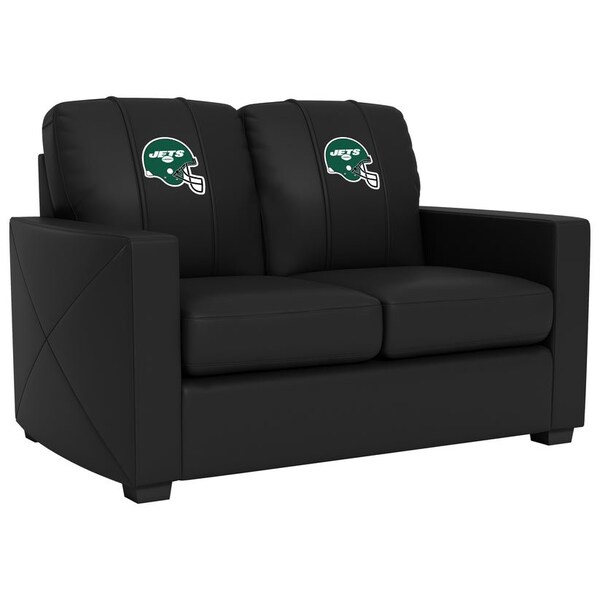 Dreamseat Silver Loveseat with New York Jets Helmet Logo - XZ7759003LSCDBK-PSNFL21017