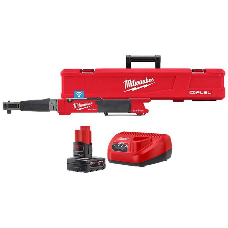 Milwaukee M12 FUEL One-Key 12-Volt Lithium-Ion Brushless Cordless 1/2 in. Digital Torque Wrench with 4.0 Ah Battery and Charger - 2466-20-48-59-2440