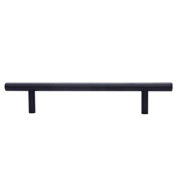 South Main Hardware Euro Bar Cabinet Handle (3/8" Diameter), 8.69" Length (6.31" Hole Center), Flat Black, 10PK - SH481-FB-10