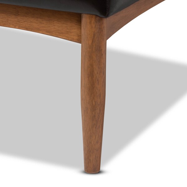 Baxton Studio Arvid Brown Upholstered 2-Piece Wood Dining Corner Sofa Bench - 164-10550