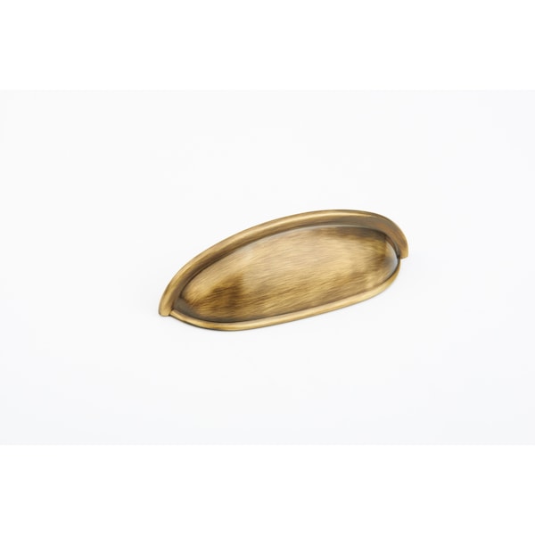 Schaub 4-5/8in Overall; 3in Center to Center Traditional Cup Pull Antique Brass Finish - 731-AB