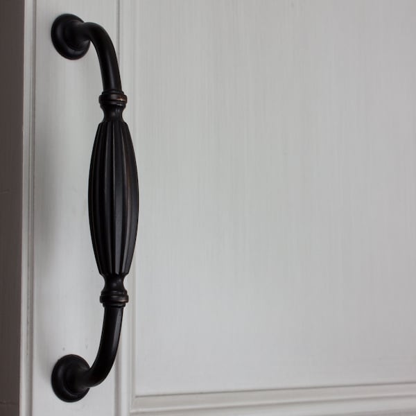 Gliderite Hardware 5 in. Center to Center Oil Rubbed Bronze Fluted Cabinet Pull - 4046-ORB, 10PK - 4046-ORB-10