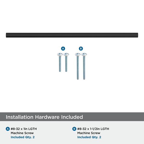 Amerock Versa 12-5/8 inch 320mm Center-to-Center Matte Black Cabinet Pull - BP55534FB