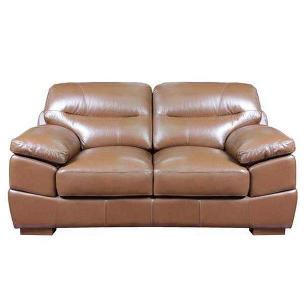 Sunset Trading 73 in. Jayson Top Grain Leather Loveseat Chestnut Brown - SU-JH86-200SP