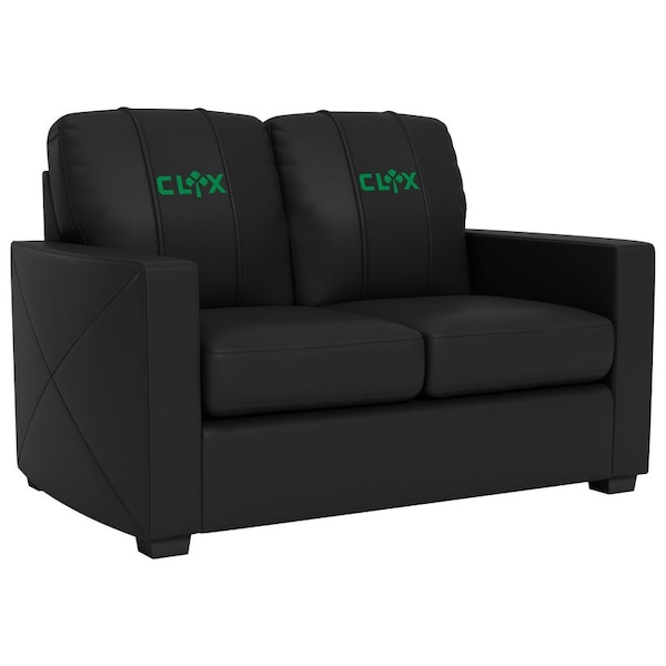 Dreamseat Silver Loveseat with Celtics Crossover Gaming Wordmark Green Logo - XZ7759003LSCDBK-PSNBA32111
