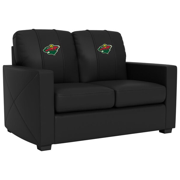 Dreamseat Silver Loveseat with Minnesota Wild Logo - XZ7759003LSCDBK-PSNHL41040