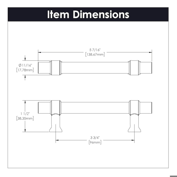 Hickory Hardware Crystal Palace Collection Pull 3-3/4 Inch 96mm - H079518-CAMB