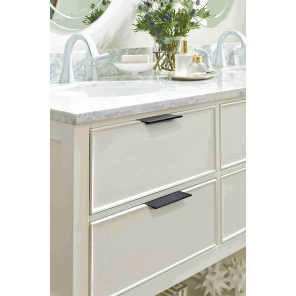 Amerock Edge Pull 3 in 76 mm Center-to-Center Flat Black Cabinet Pull - BP36573FB
