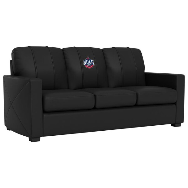 Dreamseat Silver Sofa with New Orleans Pelicans NOLA Logo - XZ7759001SOCDBK-PSNBA31084
