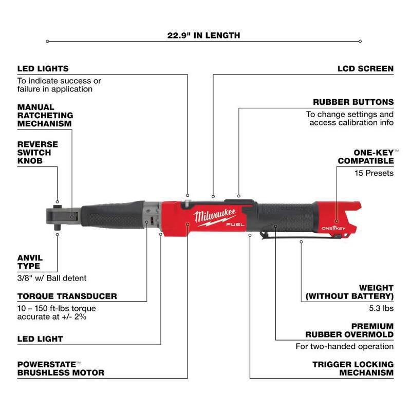 Milwaukee M12 FUEL One-Key 12-Volt Lithium-Ion Brushless Cordless 3/8 in. Digital Torque Wrench with 4.0 Ah Battery - 2465-20-48-59-2440