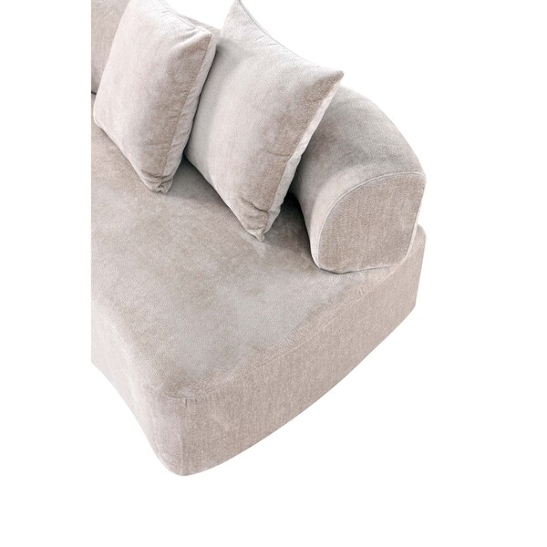Manhattan Comfort 2-Piece Verandah 90.6 in. Sofa and 112 in. XL Sofa in Beige - 2-SFLS1617-BE