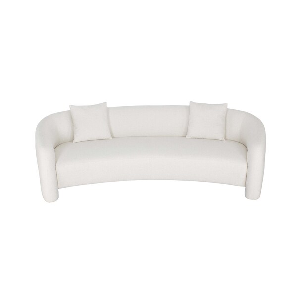 Manhattan Comfort Modern Sylvia Tweed 103.5 in. Sofa with Accent Pillows in Angora - SF017-AN