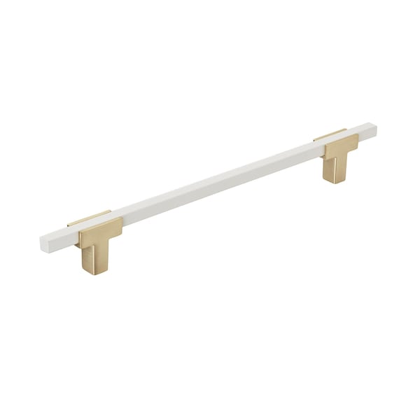 Amerock Urbanite 7-9/16 in 192 mm Center-to-Center Brushed Gold/White Cabinet Pull - BP778192BGLWHT