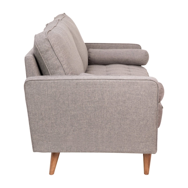 Flash Furniture Slate Gray Faux Linen Upholstered Tufted Sofa - IS-PS100-GY-GG