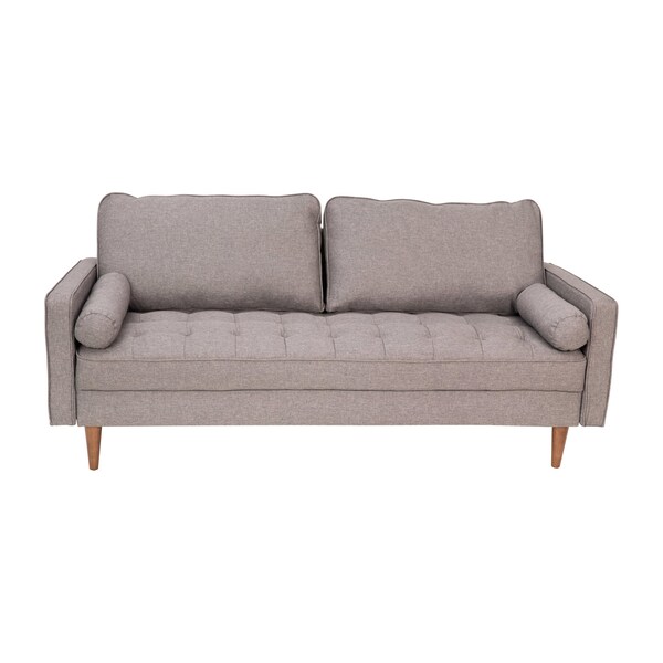 Flash Furniture Slate Gray Faux Linen Upholstered Tufted Sofa - IS-PS100-GY-GG