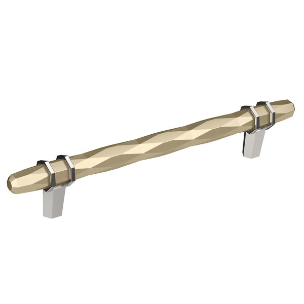 Amerock London 6-5/16 in 160 mm Center-to-Center Golden Champagne/Polished Chrome Cabinet Pull - BP36650BBZ26