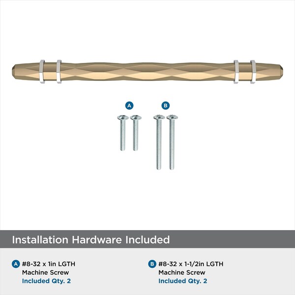 Amerock London 6-5/16 in 160 mm Center-to-Center Golden Champagne/Polished Chrome Cabinet Pull - BP36650BBZ26