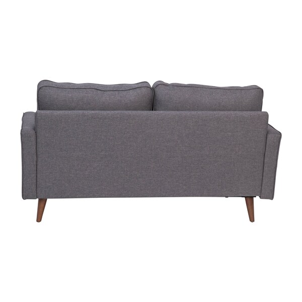 Flash Furniture Dark Gray Faux Linen Upholstered Tufted Loveseat - IS-PL100-DKGY-GG