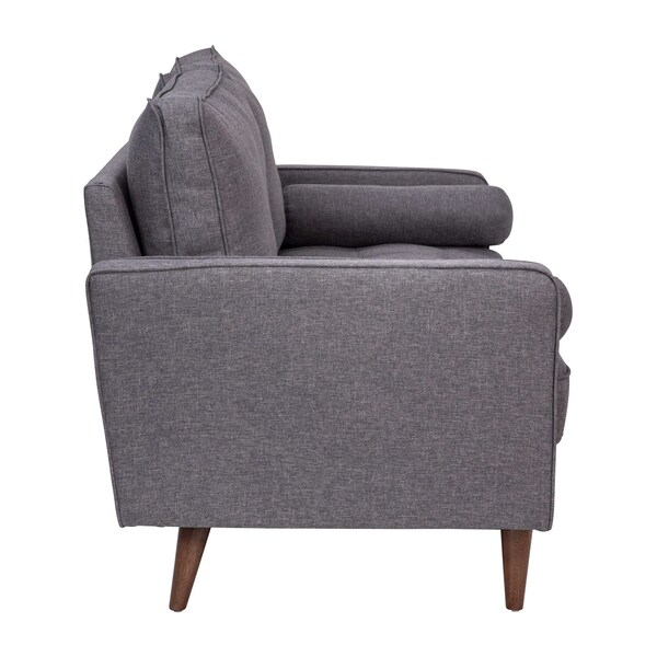 Flash Furniture Dark Gray Faux Linen Upholstered Tufted Loveseat - IS-PL100-DKGY-GG