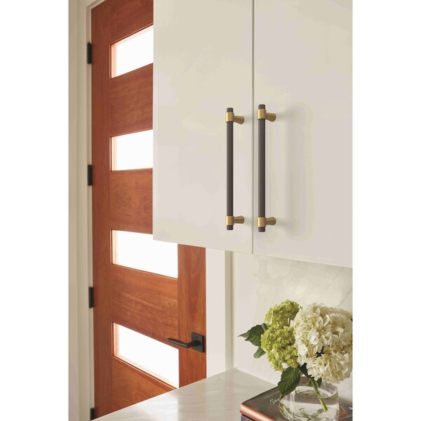 Amerock Mergence 6-5/16 in 160 mm Center-to-Center Matte Black/Champagne Bronze Cabinet Pull - BP36860FBCZ