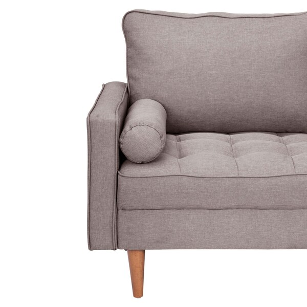Flash Furniture Slate Gray Faux Linen Upholstered Tufted Loveseat - IS-PL100-GY-GG